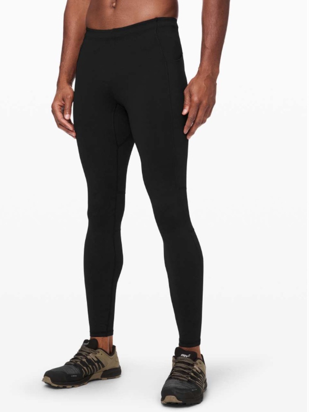 lululemon athletica Black Men's Cold Terrain Run Tights with Side Pocket